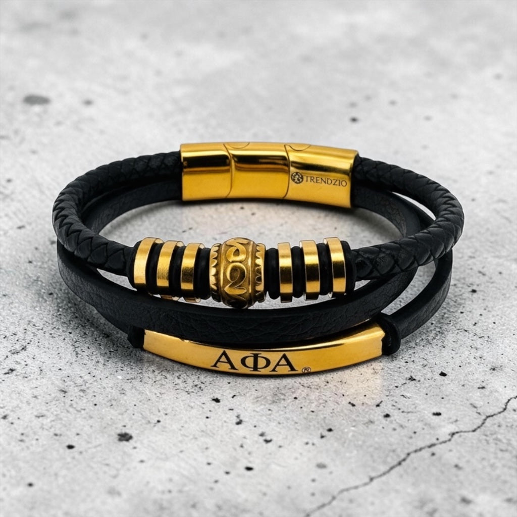 Alpha Phi Alpha Ghana Leather Bracelet