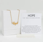 Gold Hope necklace, inspirational gift for survivors and fighters