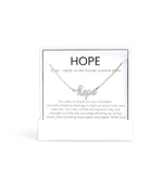 Silver-tone Hope pendant necklace on stainless steel chain