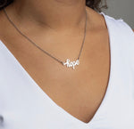 Silver-tone Hope necklace, inspirational gift for survivors and fighters