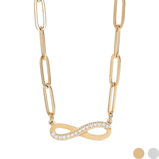 Infinity Pendant Paperclip Necklace