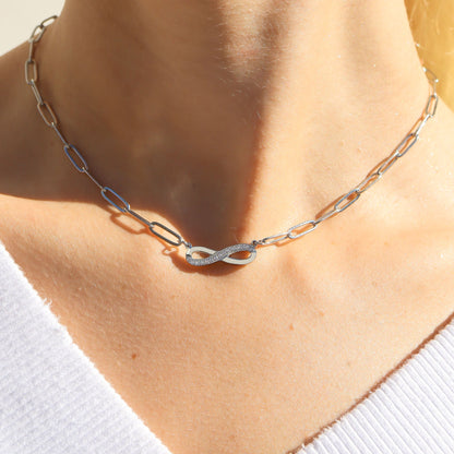 Infinity Pendant Paperclip Necklace