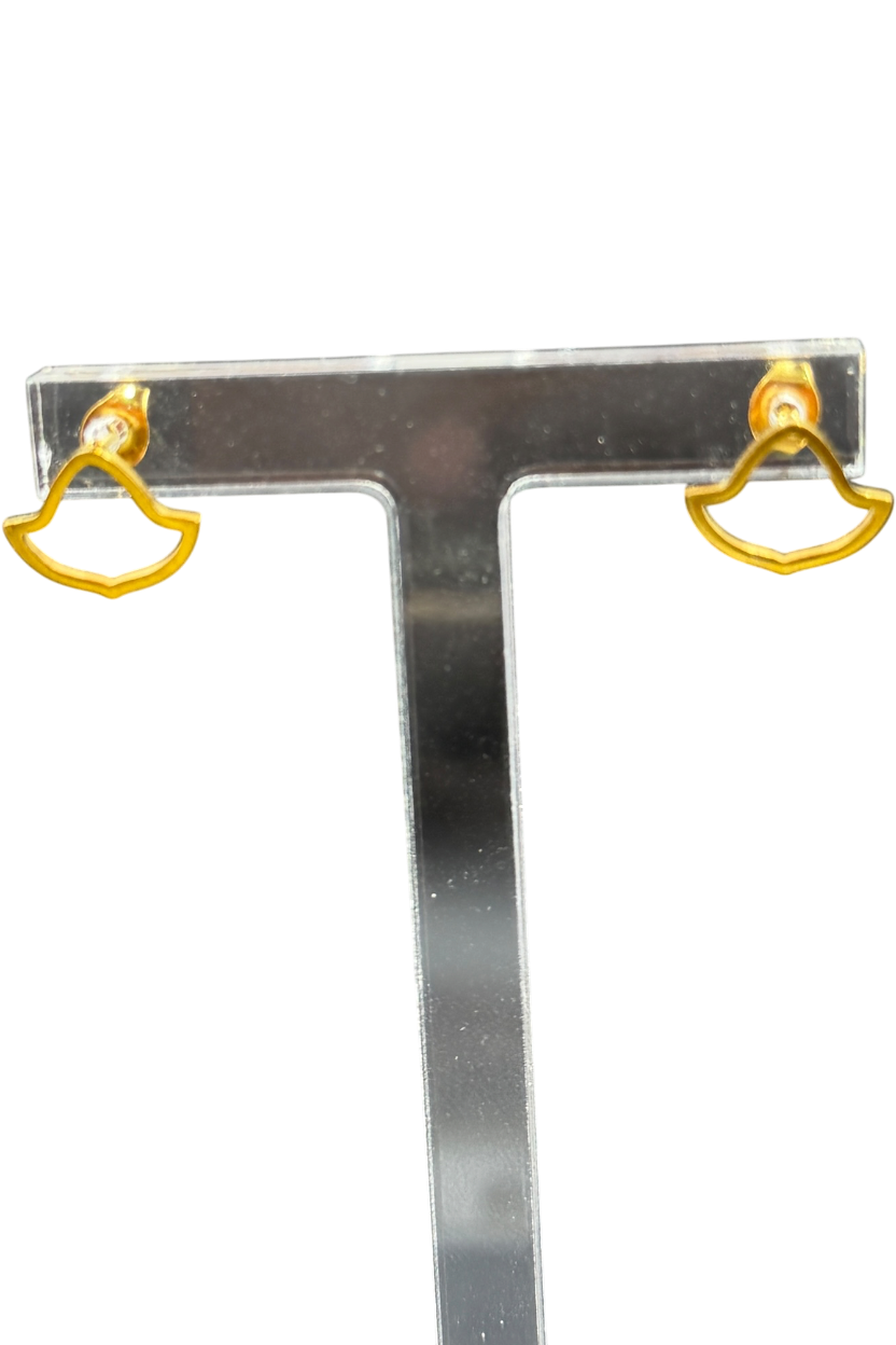 Alpha Kappa Alpha open ivy leaf stud earrings in gold stainless steel