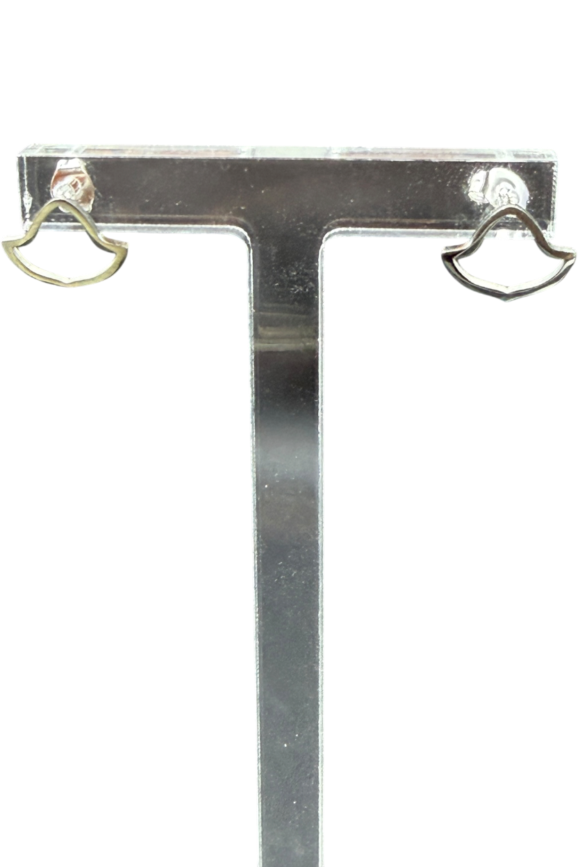 Alpha Kappa Alpha open ivy leaf stud earrings in silver stainless steel