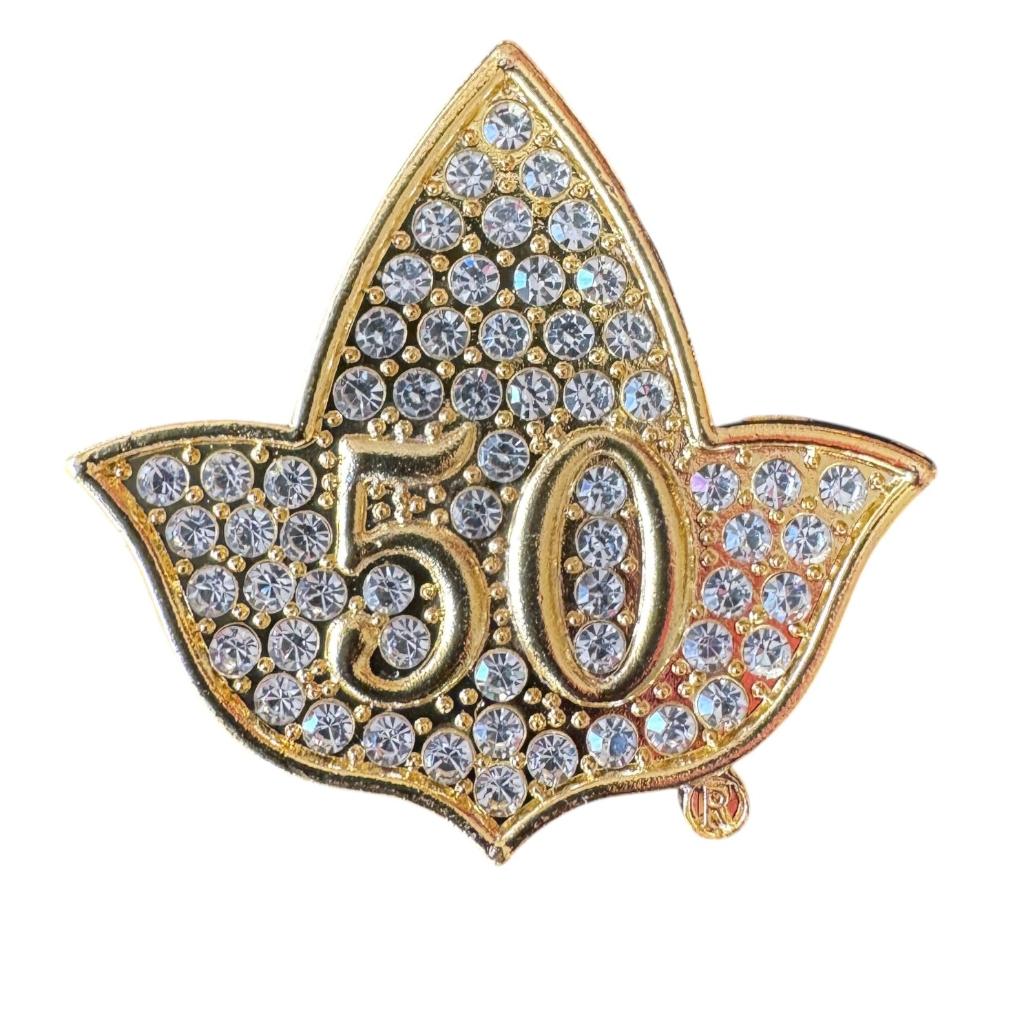 AKA Golden Soror Ivy 50yr CZ Pin