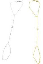 Alpha Kappa Alpha ivy leaf hand chains in silver and gold