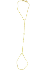 Alpha Kappa Alpha gold hand chain with three ivy leaf accents