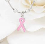Silver-tone adjustable bracelet with awareness ribbon charm