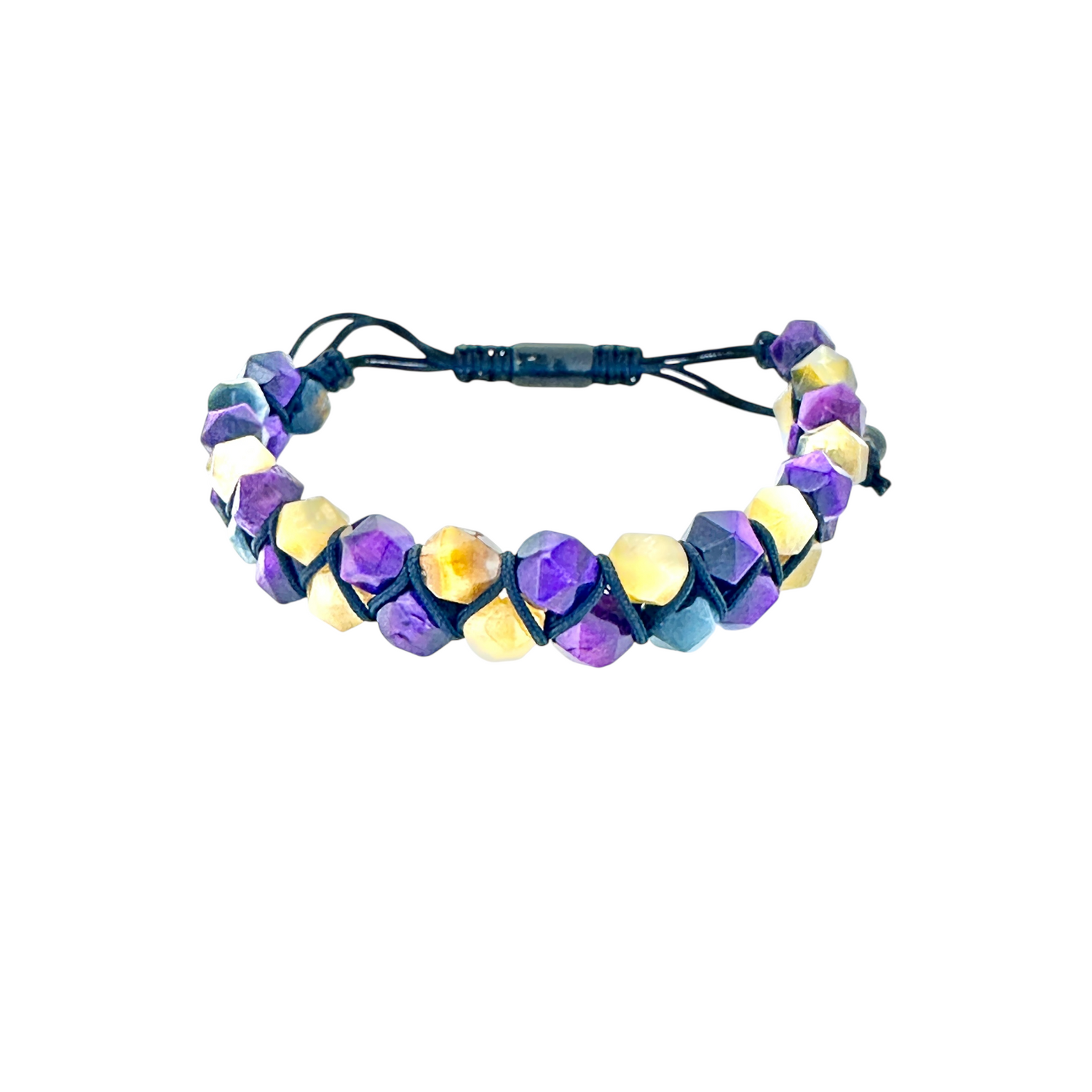 8mm Faceted Natural Stone Bracelet