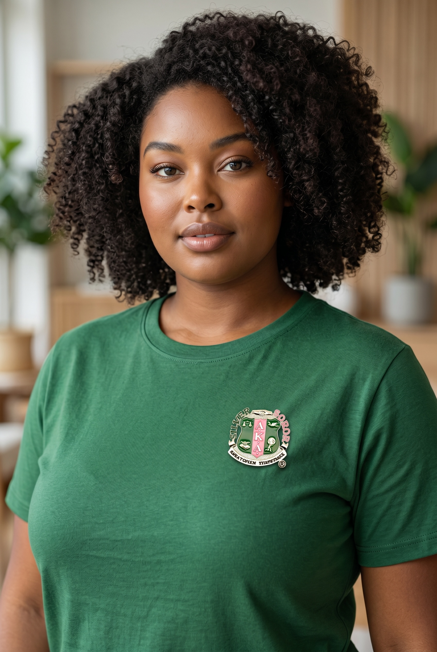 AKA Silver Star Soror Round Pin