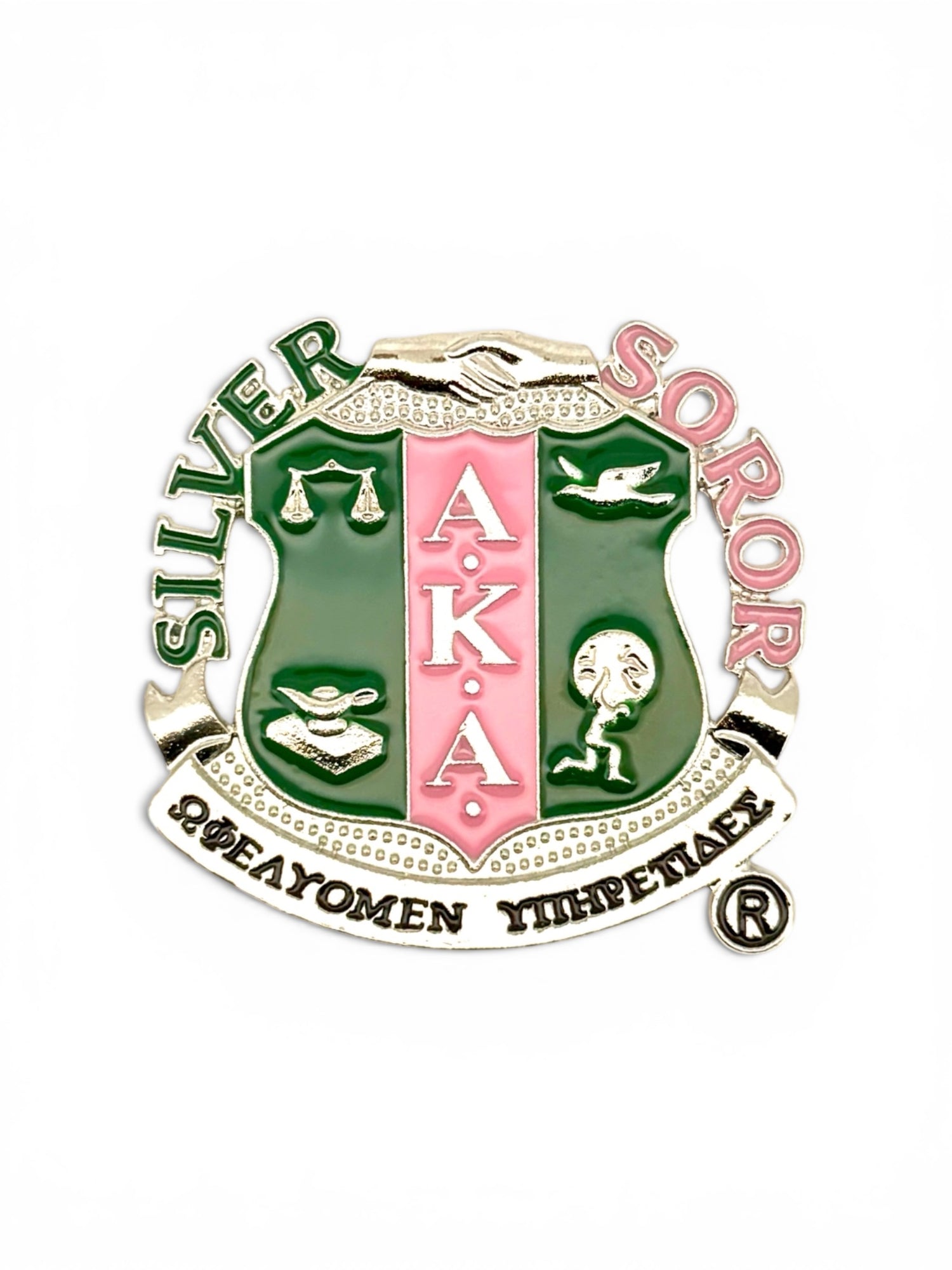 AKA Silver Star Soror Round Pin