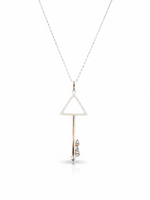 Delta Sigma Theta pyramid key necklace in sterling silver with CZ stones and DST Greek letters by Trendzio Jewelry