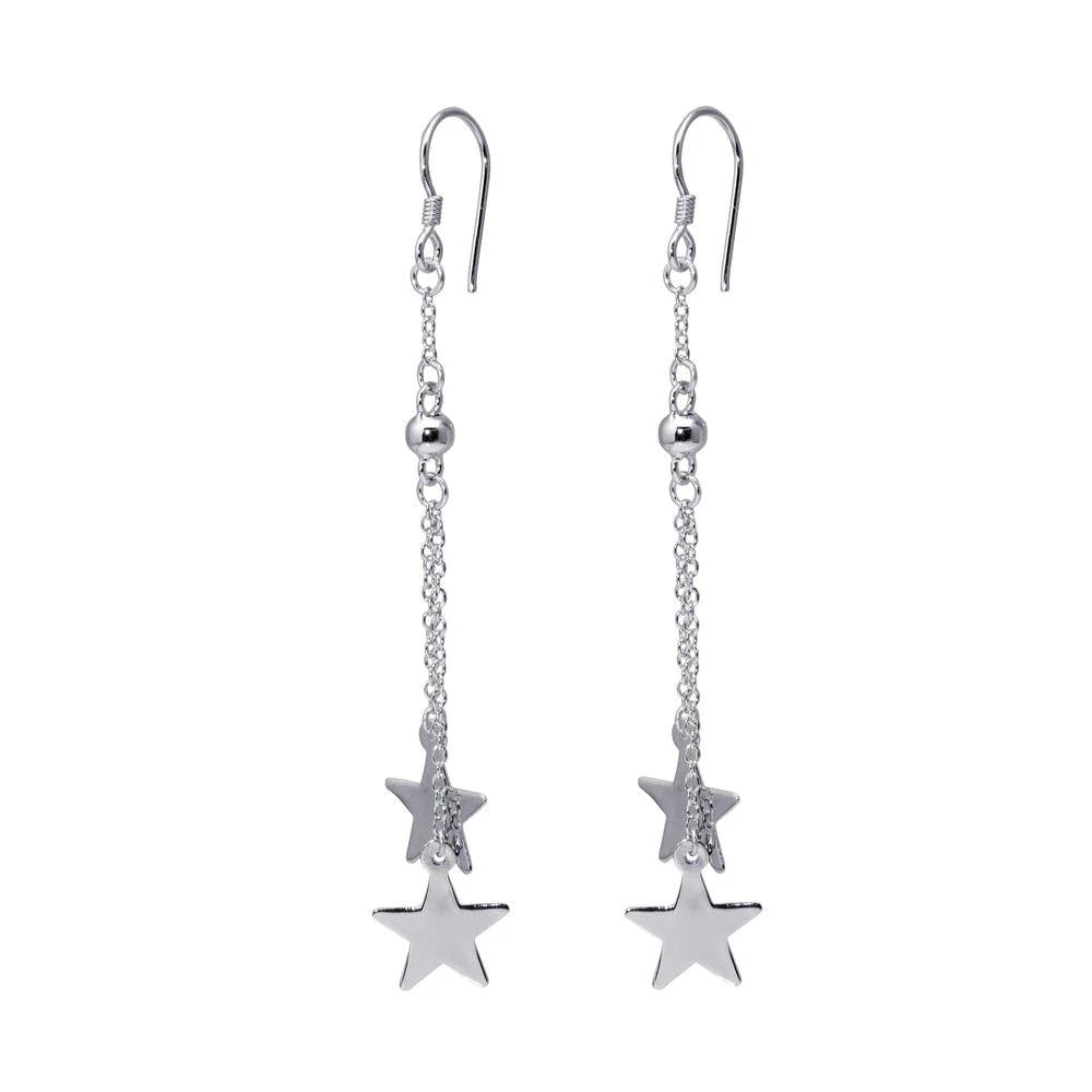 Sterling Silver Star Hook Earrings