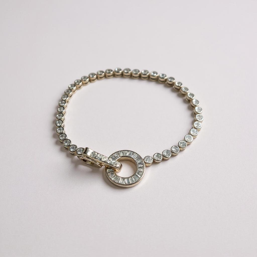 Circle Sterling Silver Tennis Bracelet