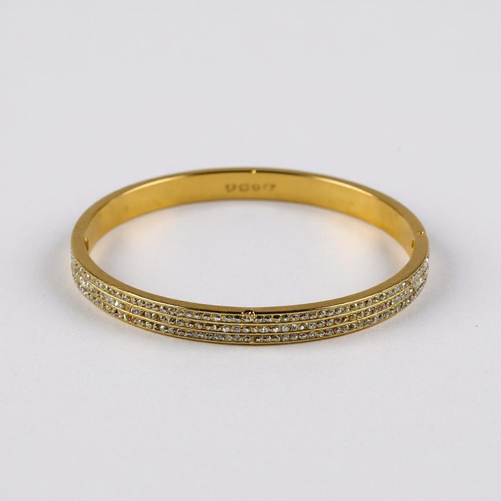 Alessia Stainless Steel Pave Bangle Bracelet