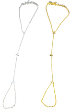 Delta Sigma Theta pyramid hand chains in silver and gold