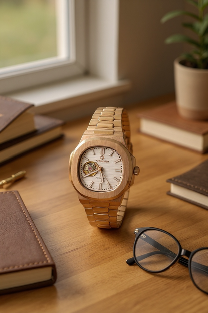 TrendzioNaut Open Heart White Rose Gold