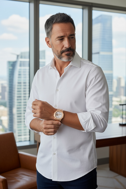 TrendzioNaut Open Heart White Rose Gold