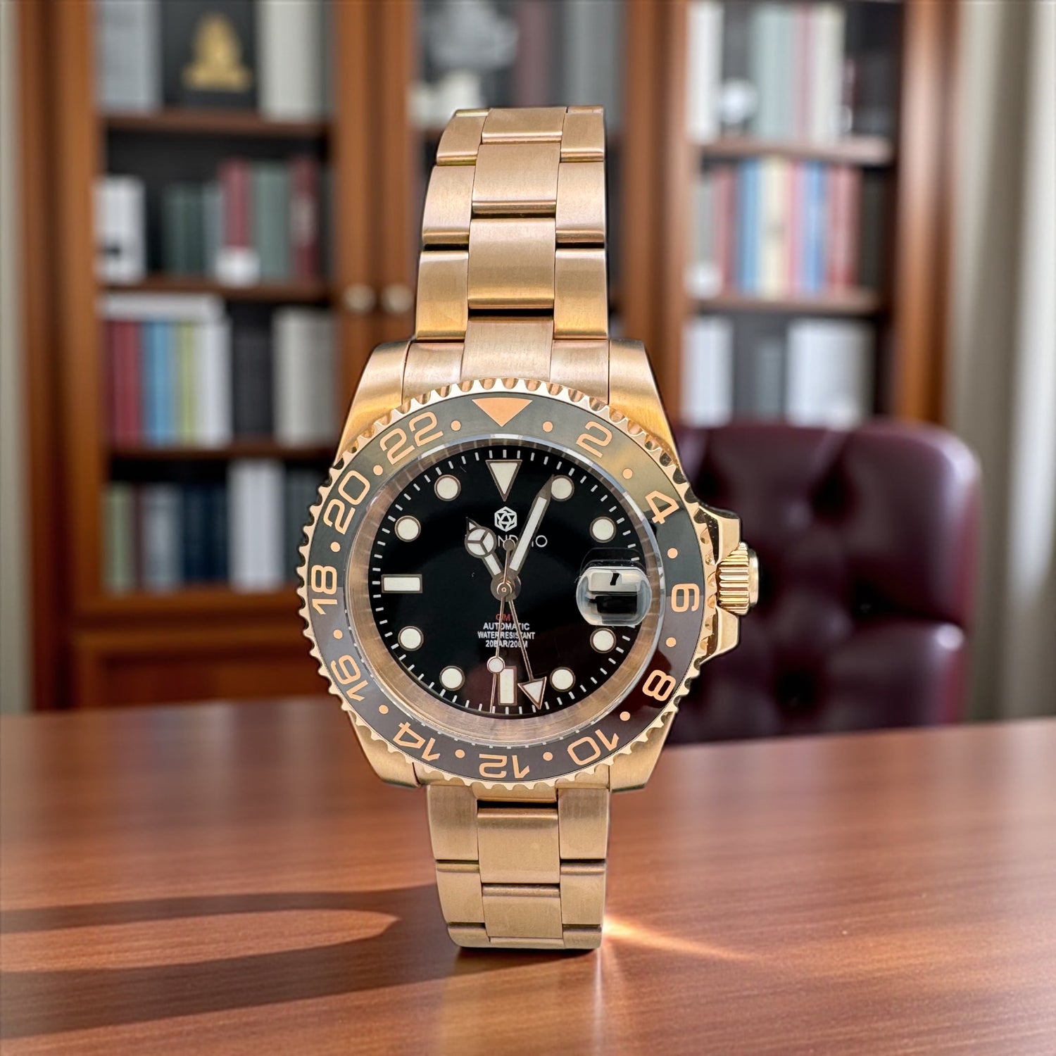 Trendzio Chocolate and Noir GMT Watch