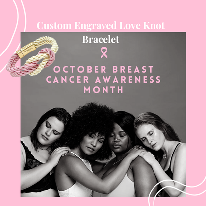 The Original Love Knot Satin Rope Bracelet- Pink and White