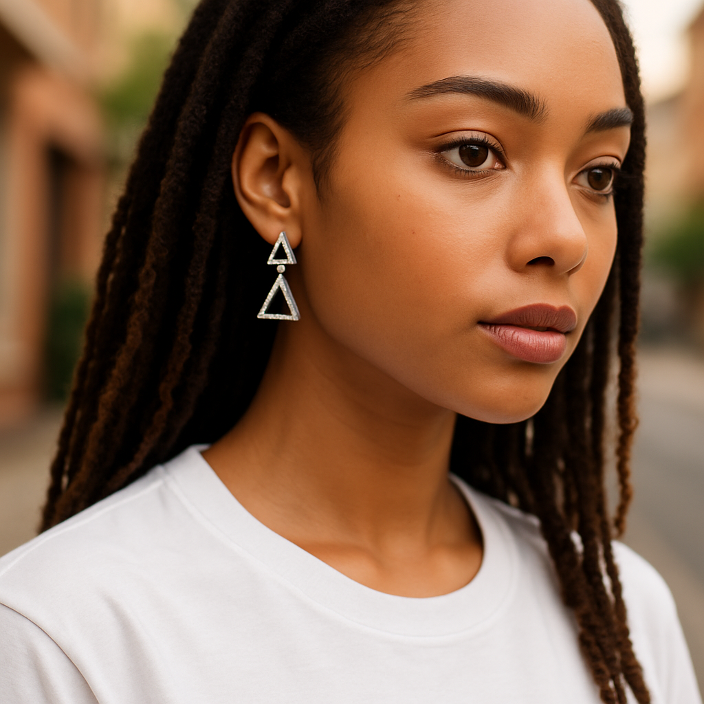 Delta Sigma Theta Double Triangle Earrings