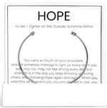 Silver-tone Hope bangle, breast cancer awareness bracelet