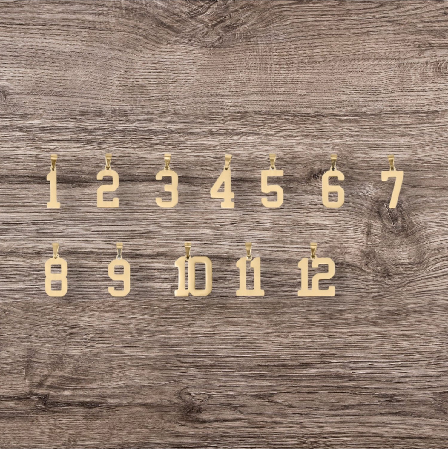 Line / Jersey Number Pendant Necklace