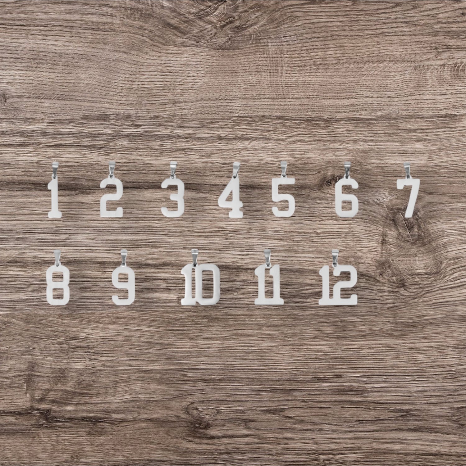 Line / Jersey Number Pendant Necklace