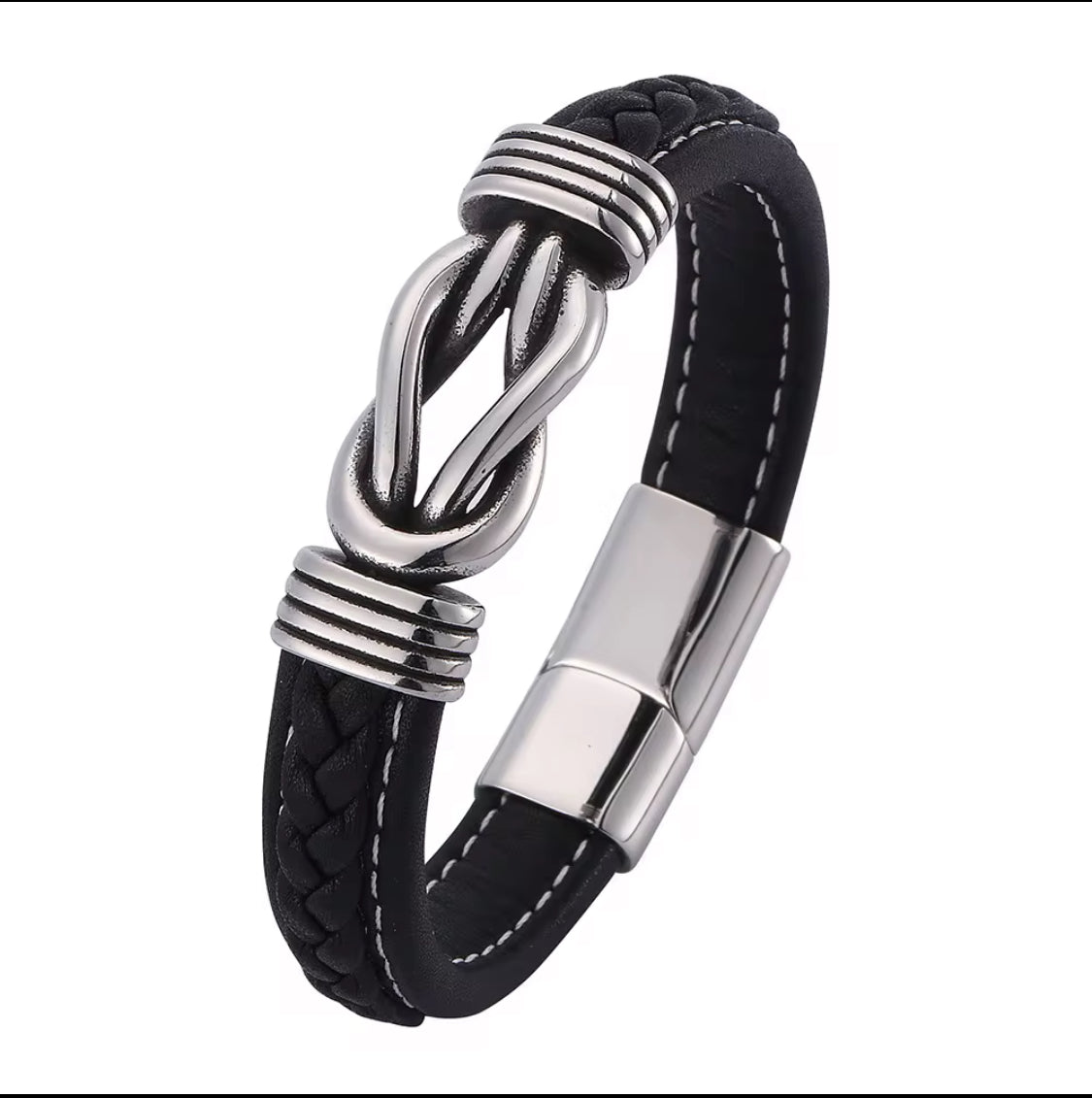 Gold Love Knot Microfiber Leather Bracelet