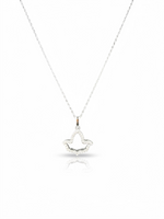 Alpha Kappa Alpha open ivy leaf necklace in sterling silver with CZ accents by Trendzio Jewelry