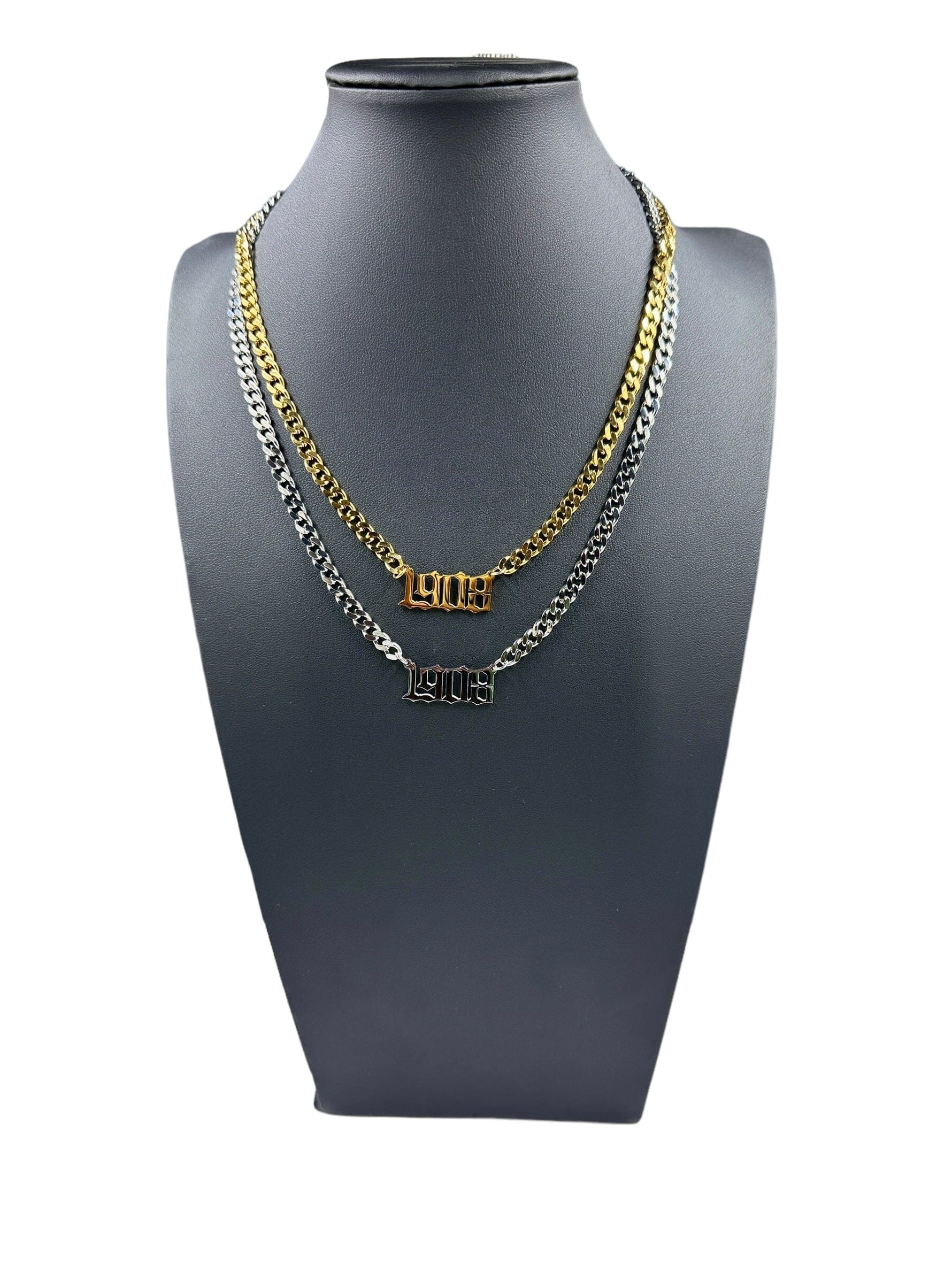 AKA 1908 Gold Number Necklace Necklaces Trendzio Jewelry 