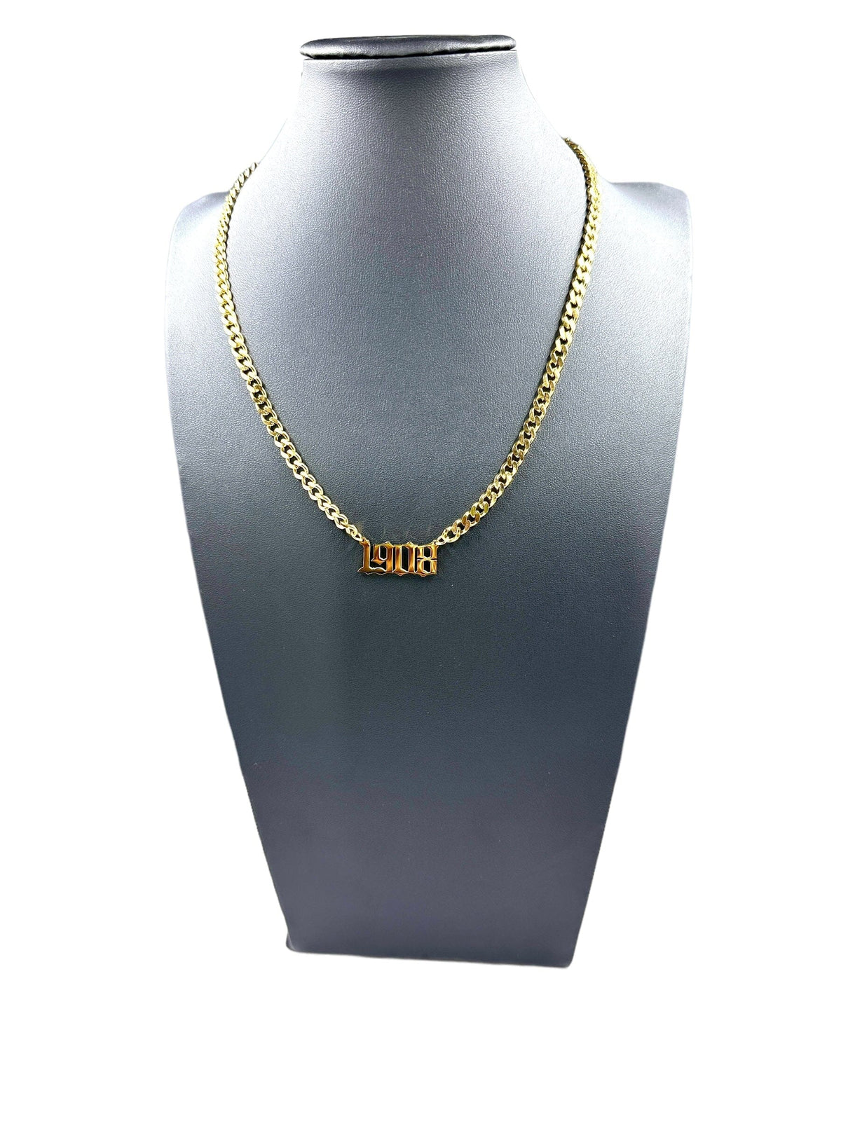 AKA 1908 Gold Number Necklace Necklaces Trendzio Jewelry 