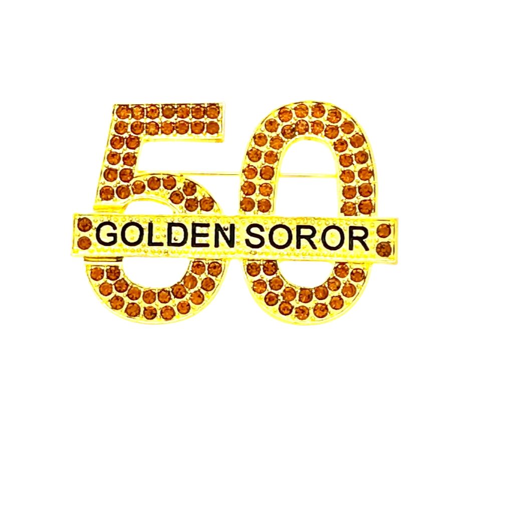 AKA Golden Soror Yellow CZ Gold Pin Brooches & Lapel Pins Trendzio Jewelry 