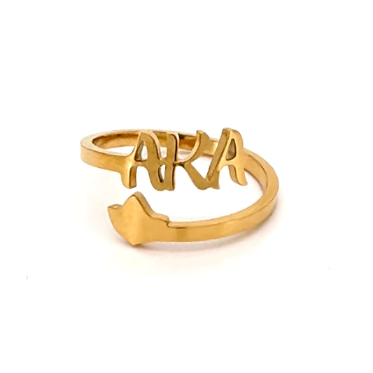 AKA Initial Ivy Ring Rings Trendzio Jewelry Gold 5-6 