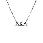 High-quality stainless steel AKA Necklace 18k gold plated or polished silver, showcasing Alpha Kappa Alpha pride, tarnish-free, waterproof, 16 inches with 2-inch extension.