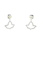 AKA Open Ivy Leaf Earrings Earrings Trendzio Jewelry Clear CZ Diamond 