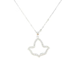 AKA Open Ivy Leaf Necklace in sterling silver with cubic zirconia diamonds.