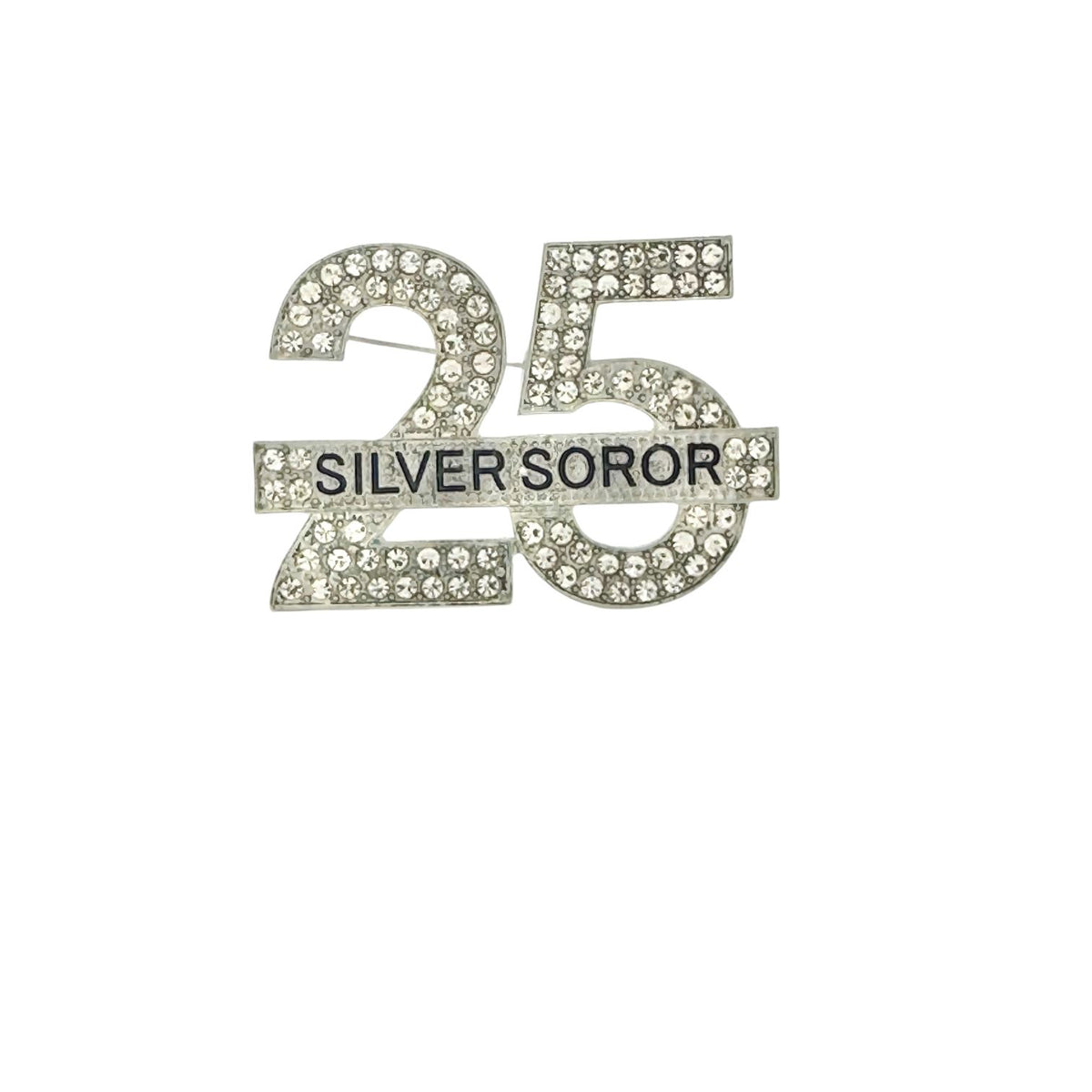 AKA Silver Star Soror CZ 25yr Pin Brooches & Lapel Pins Trendzio Jewelry 