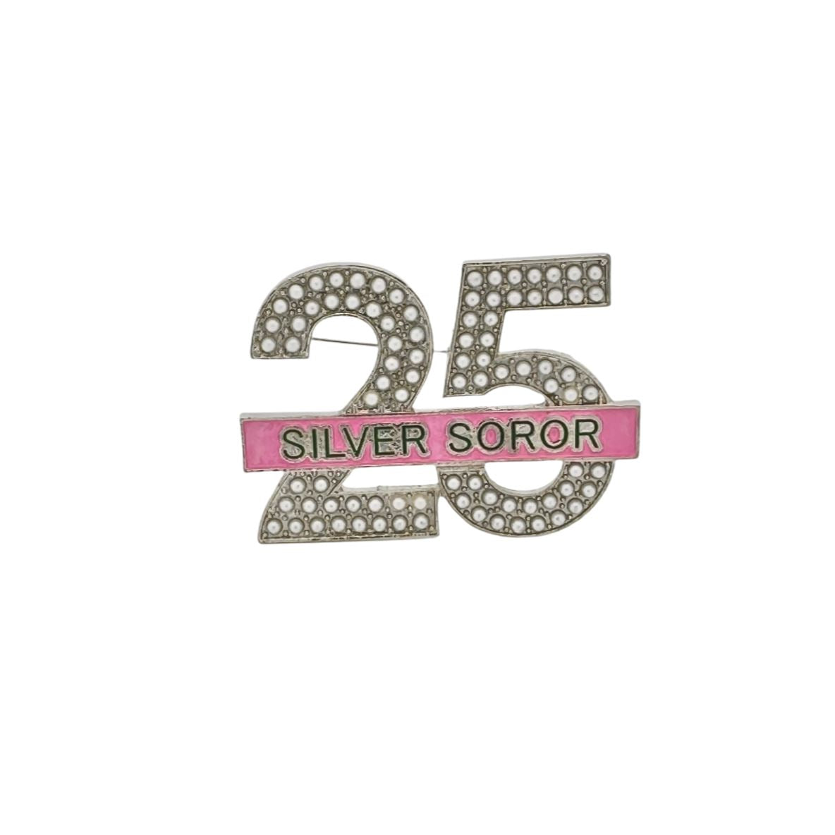 AKA Silver Star Soror Pearl 25yr Pin Brooches & Lapel Pins Trendzio Jewelry 