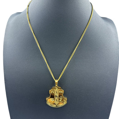 Alpha Kappa Alpha Sorority Inc. Shield Pendant Necklace Necklaces Trendzio Jewelry Gold 