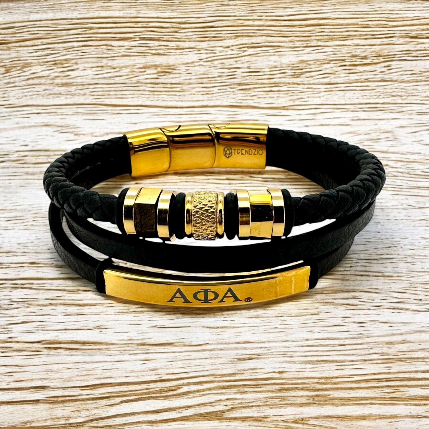 Alpha Phi Alpha Arturo Leather Bracelet Bracelets Trendzio Jewelry 