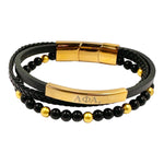 Alpha Phi Alpha Custom Leather and Bead Bracelet Bracelets Trendzio Jewelry 