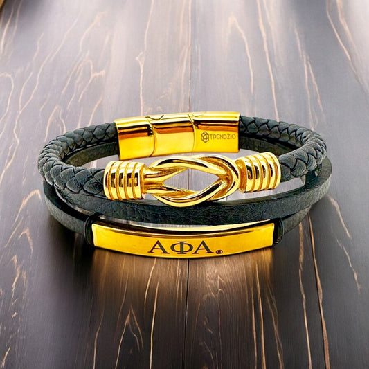 Alpha Phi Alpha Love Knot Leather Bracelet Bracelets Trendzio Jewelry 