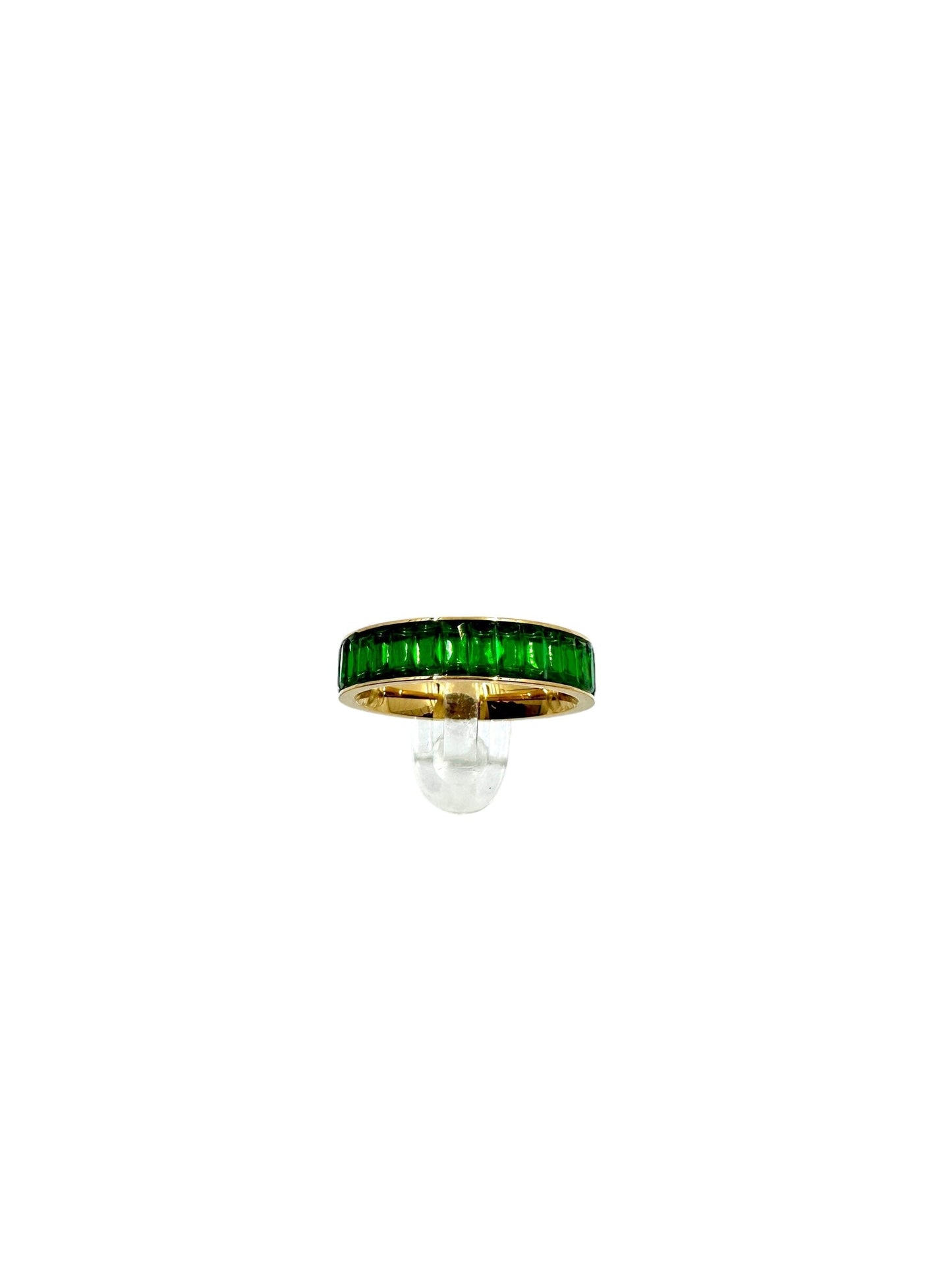 Analua Gold CZ Eternity Ring Rings Trendzio Jewelry Green 6 