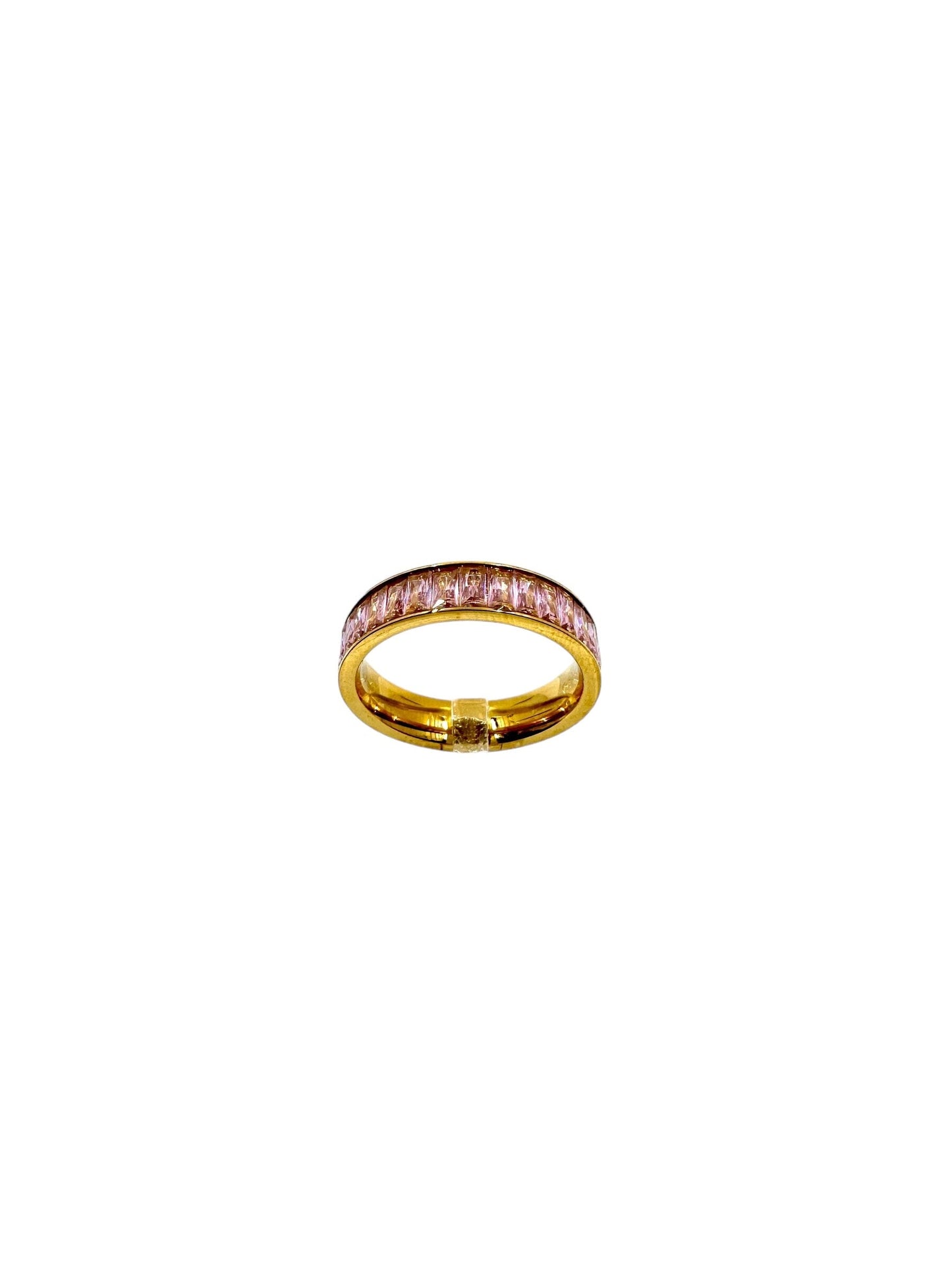 Analua Gold CZ Eternity Ring Rings Trendzio Jewelry Pink 6 