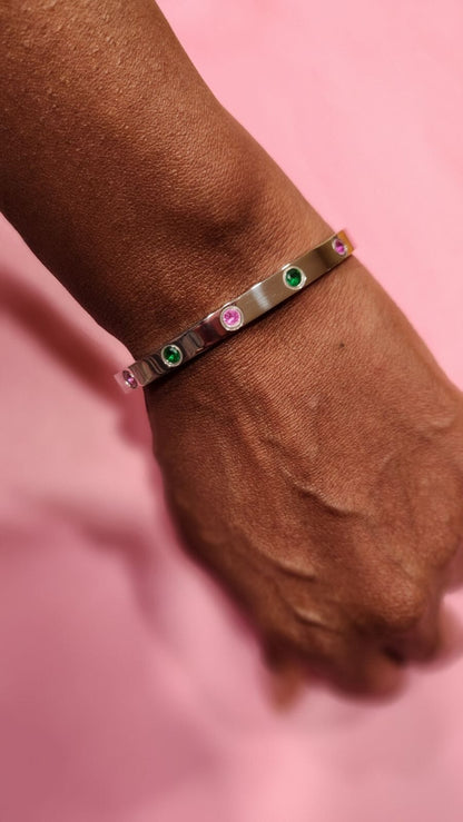 Bahia Pink and Green CZ Bracelet Bracelets Trendzio Jewelry 