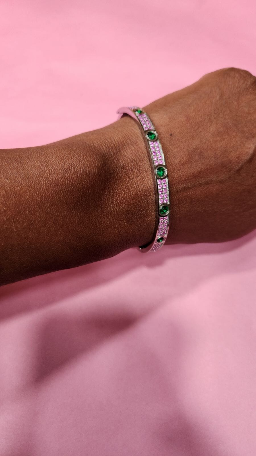 Bahia Pink and Green CZ Encrusted Bracelet Bracelets Trendzio Jewelry 