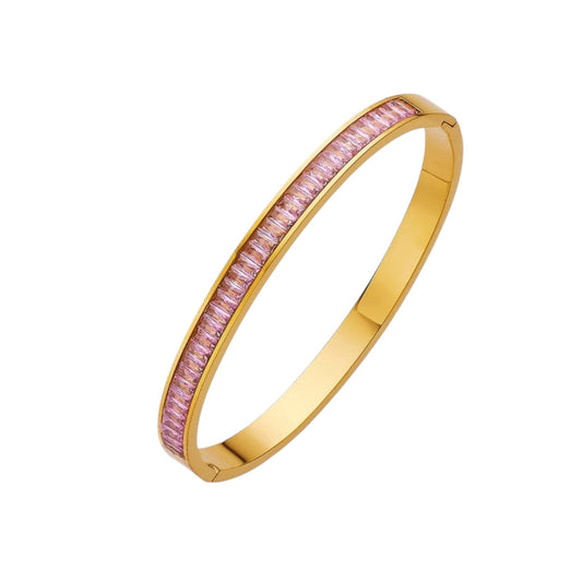 Bahia Pink CZ Gold Bracelet Bracelets Trendzio Jewelry 