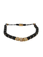 Black and Gold Cylinder Macrame Bracelet Bracelets Trendzio Jewelry 