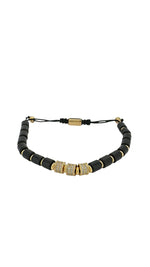 Black and Gold Cylinder Macrame Bracelet Bracelets Trendzio Jewelry 